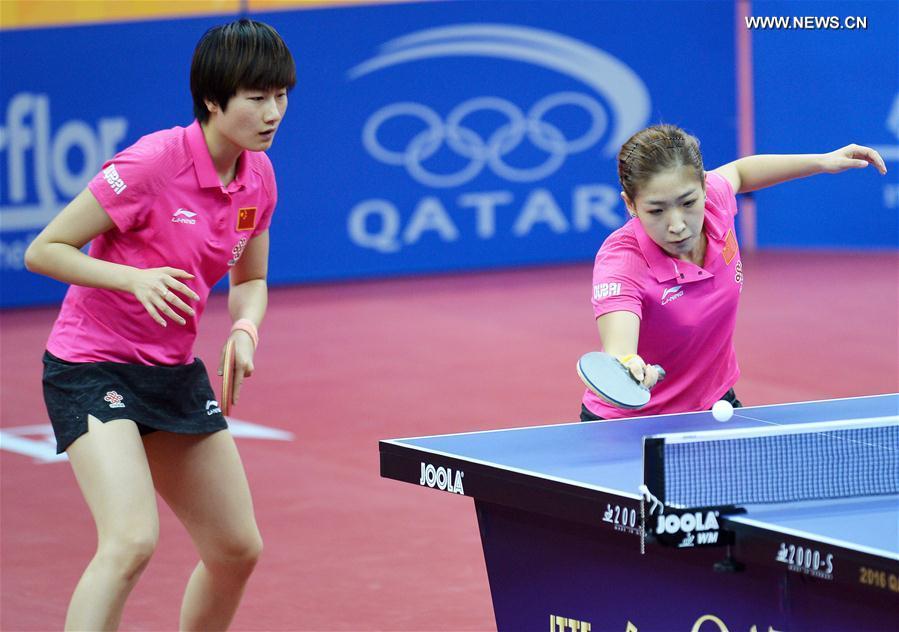 （体育）（2）乒乓球——卡塔尔公开赛：丁宁/刘诗雯夺得女双冠军 