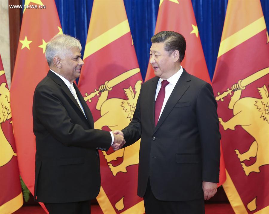 CHINA-SRI LANKA-XI JINPING-PM-MEETING (CN)