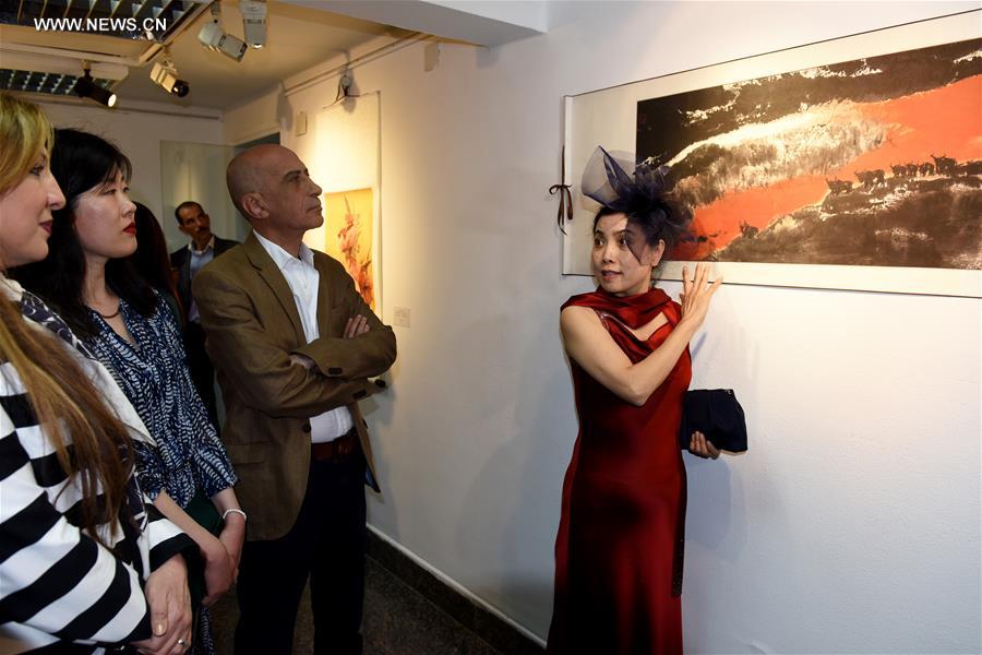 (XHDW)(1)《墨色风华——中国女艺术家埃及采风创作水墨作品展》在开罗举行