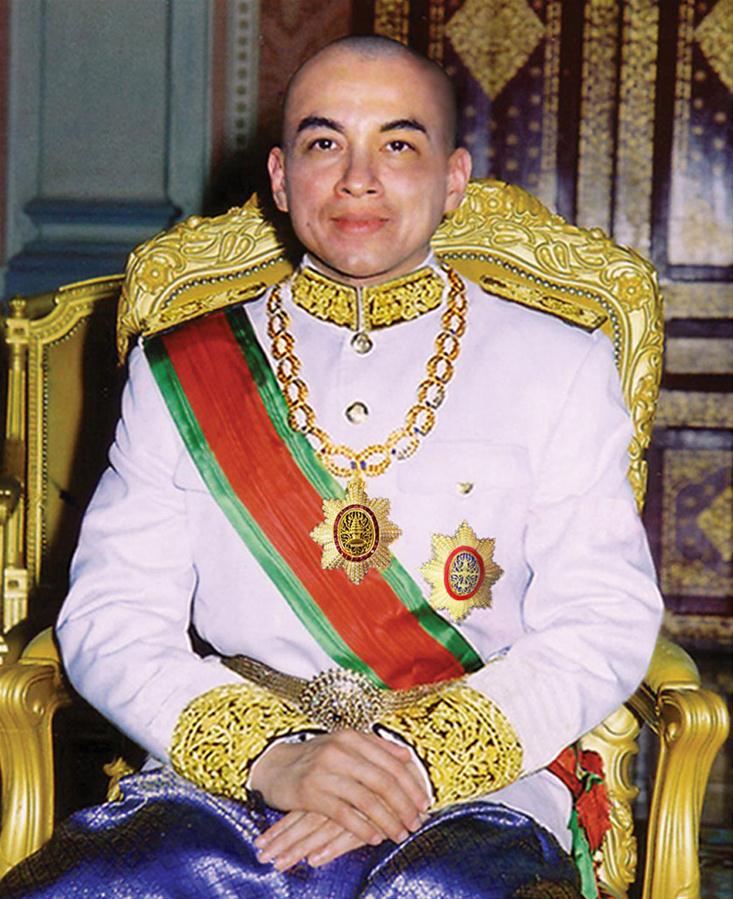 (时政)柬埔寨国王像