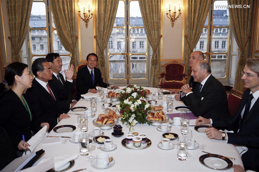 FRANCE-PARIS-CHINA-FRANCE-WANG YI-MEETING