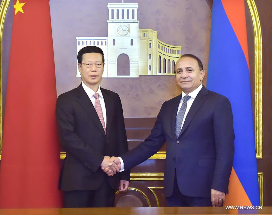 （XHDW）（1）张高丽同亚美尼亚总理亚伯拉罕扬举行会谈