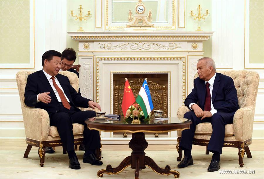 （XHDW）（1）习近平同乌兹别克斯坦总统卡里莫夫举行会谈