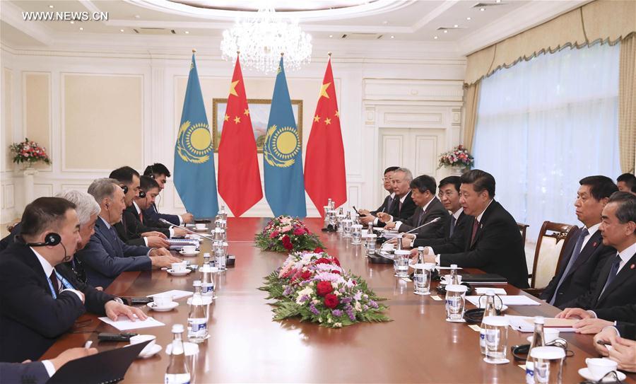 （XHDW）习近平会见哈萨克斯坦总统纳扎尔巴耶夫