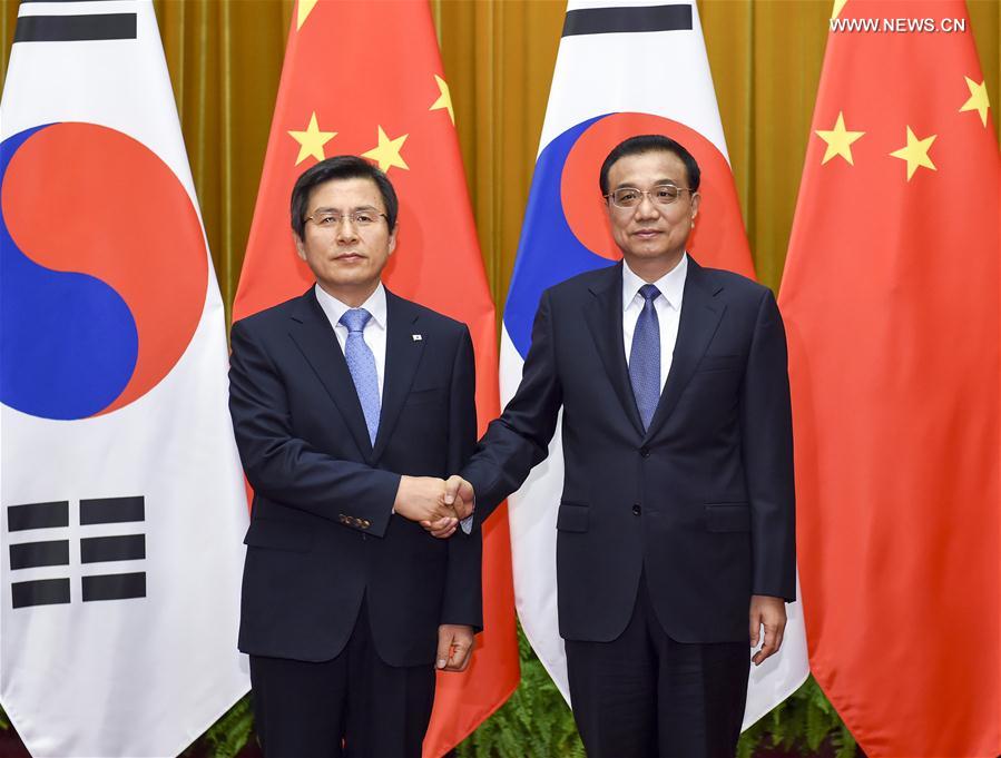 （时政）李克强同韩国国务总理黄教安举行会谈