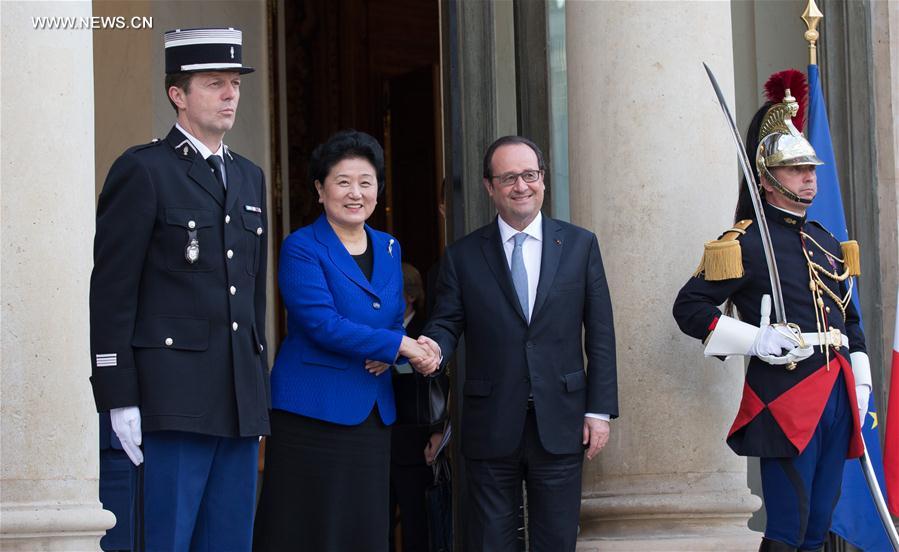 （国际）法国总统奥朗德会见刘延东 