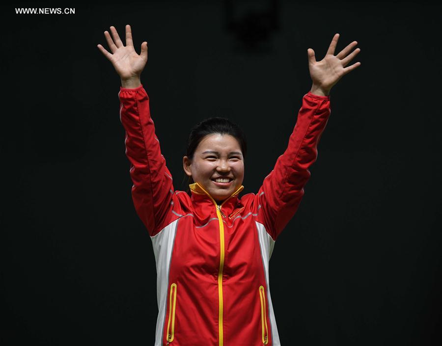 （里约奥运会·领奖台）（1）射击——女子10米气手枪：张梦雪为中国队摘得首金