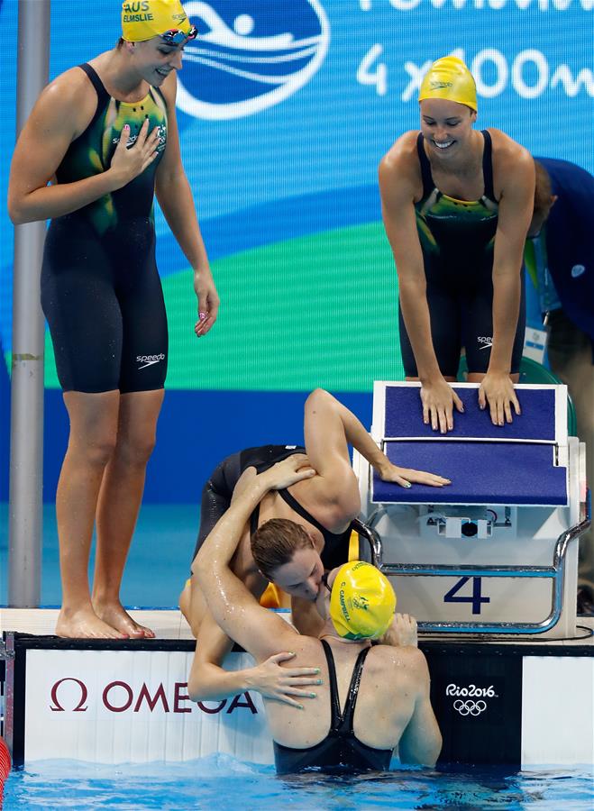 （里约奥运会·夺冠一刻）（12）游泳——女子4x100米自由泳接力：澳大利亚夺冠