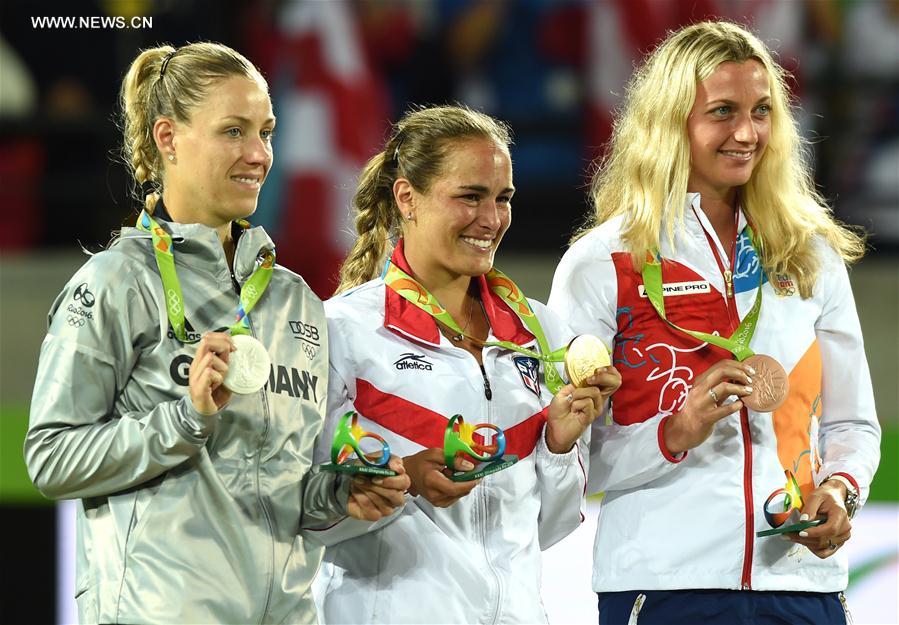 （里约奥运会·领奖台）（1）网球——女子单打颁奖仪式