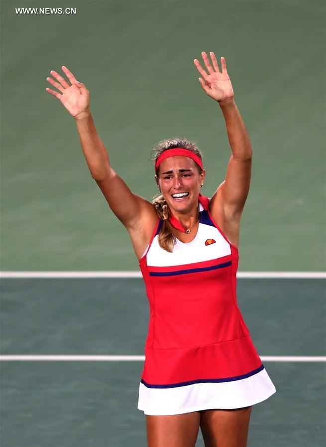 （里约奥运会·夺冠一刻）（14）网球——女单：波多黎各选手普奇夺金