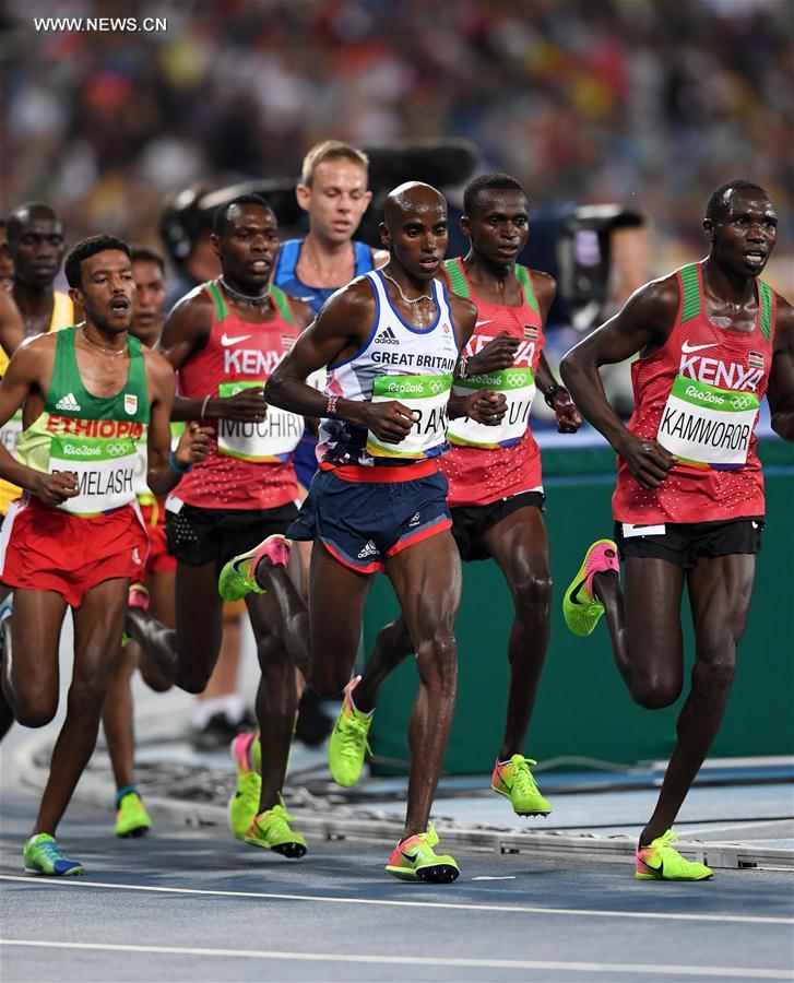 （里约奥运会）（8）田径——男子10000米决赛：英国选手法拉赫夺冠