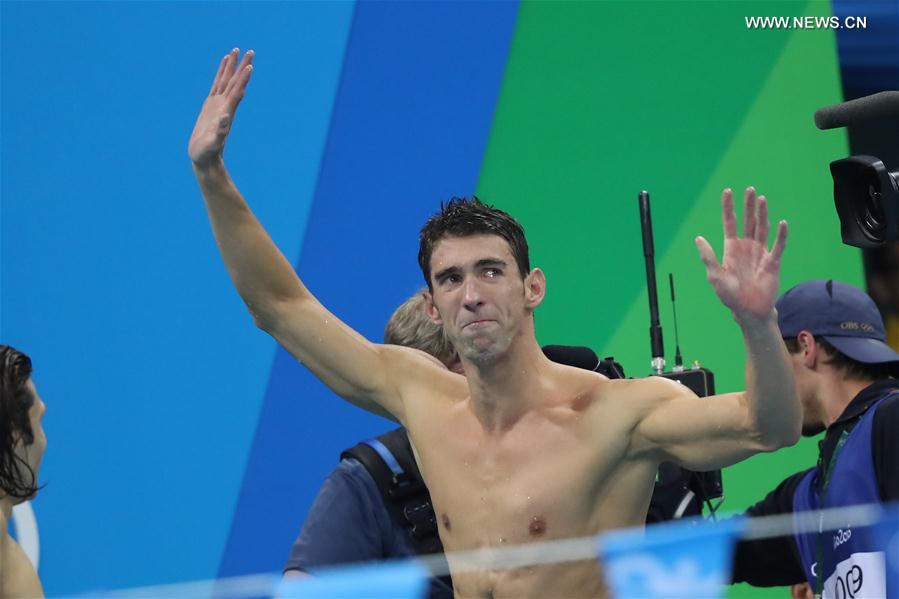 （里约奥运会·夺冠一刻）（12）游泳——美国队获男子4x100米混合泳接力冠军