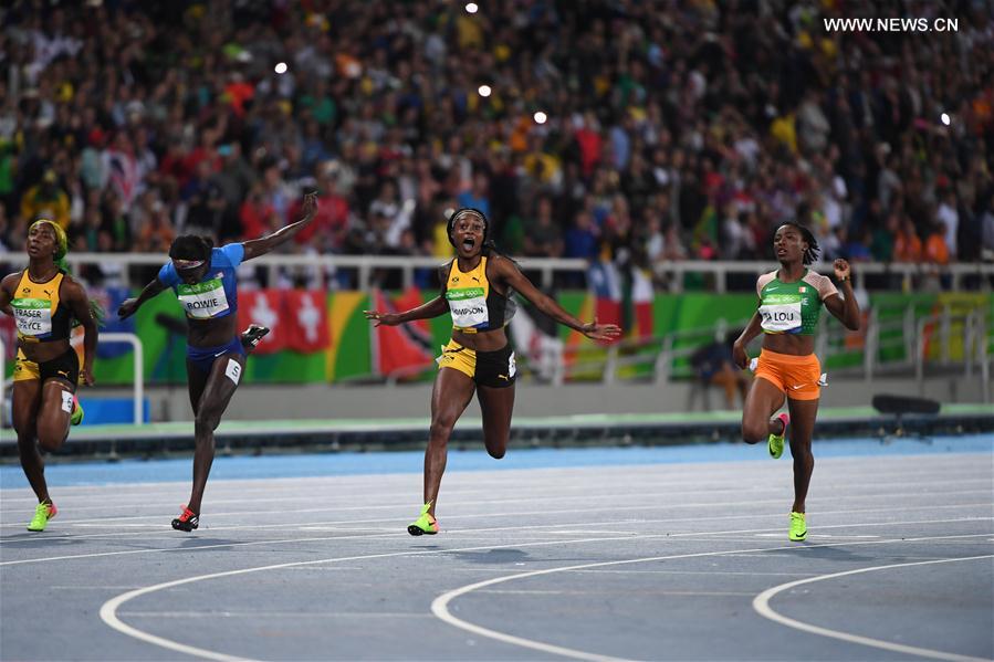 （里约奥运会·夺冠一刻）（3）田径——女子100米：牙买加选手汤普森夺冠