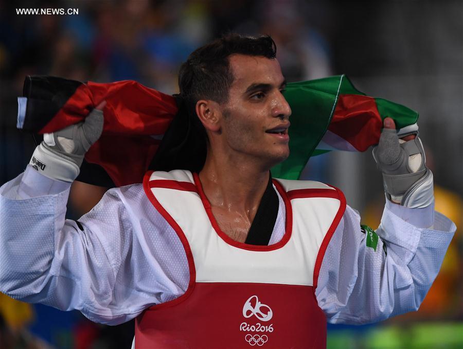 （里约奥运会·夺冠一刻）（1）跆拳道——男子68公斤级：约旦选手夺冠