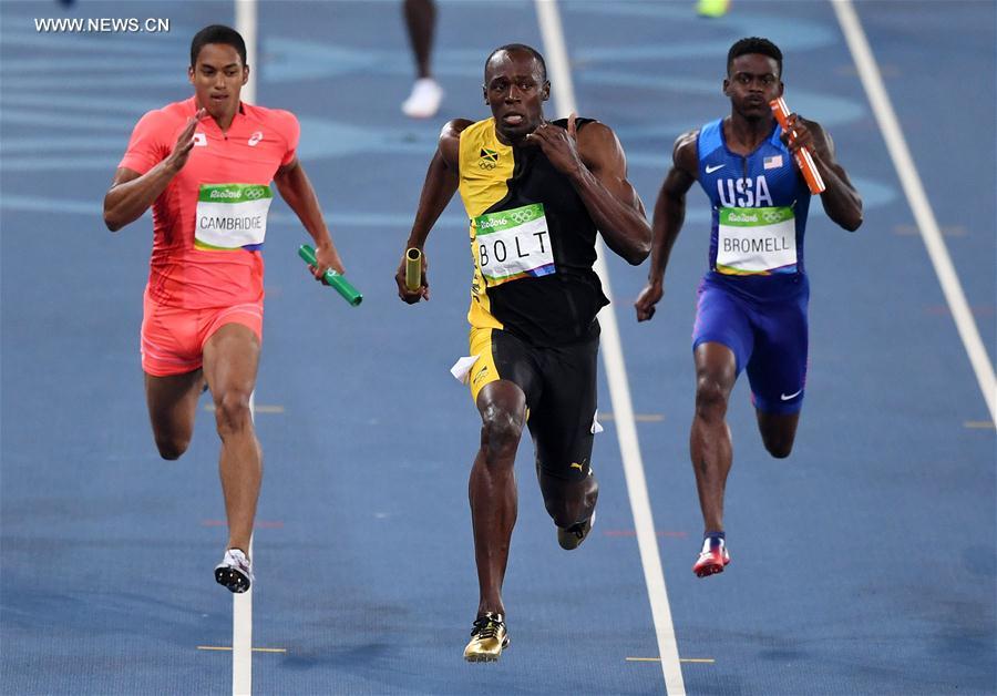 （里约奥运会）（11）田径——男子4x100米接力：牙买加队夺冠
