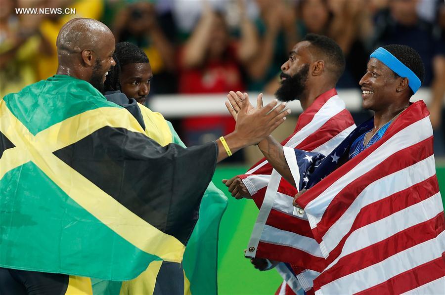 （里约奥运会·夺冠一刻）（34）田径——男子4x100米接力：牙买加队夺冠