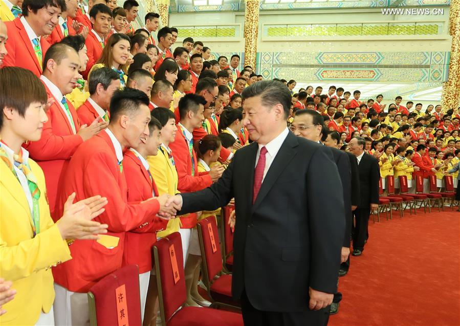 （XHDW）（1）习近平等会见第31届奥林匹克运动会中国体育代表团全体成员