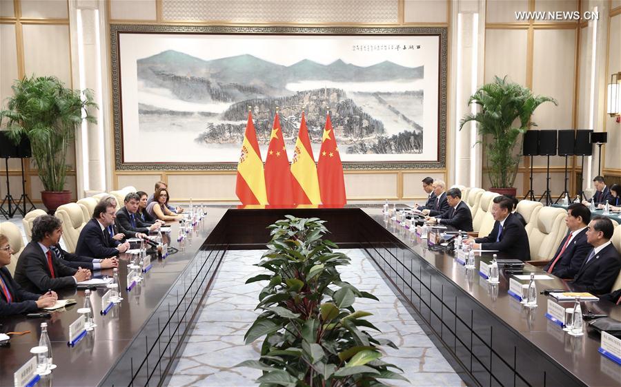 （杭州G20·XHDW）习近平会见西班牙首相拉霍伊