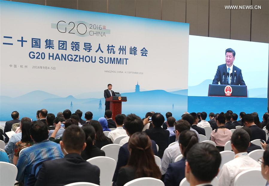 （杭州G20·时政）习近平会见中外记者                 