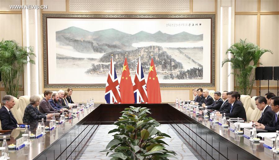 （杭州G20·XHDW）习近平会见英国首相特雷莎·梅