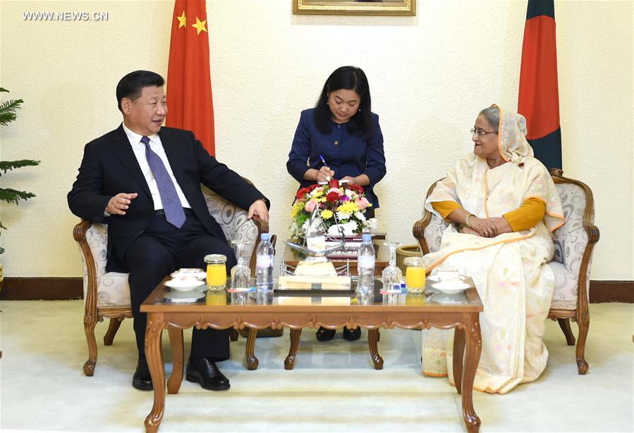 （时政）习近平同孟加拉国总理哈西娜举行会谈