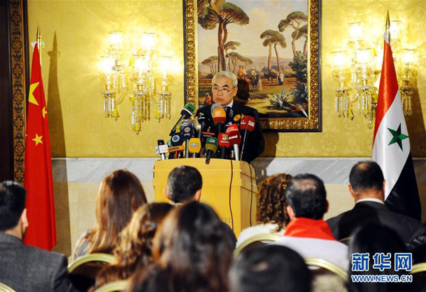 عقد شيه شياو يان مؤتمرا صحفيا للتحدث عن زيارته إلى سوريا وكذلك موقف الصين بشأن القضية السورية