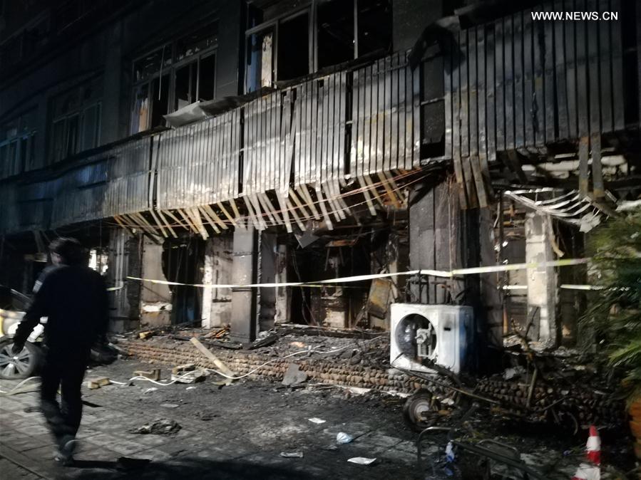 الصورة: مقتل 18 شخصا في حريق صالون تدليك بشرقي الصين
