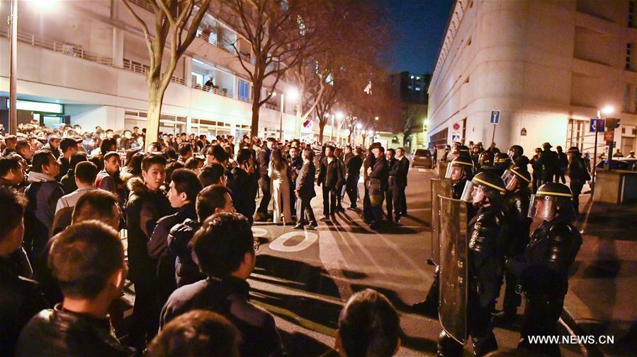 FRANCE-PARIS-CHINESE-POLICE-PROTEST