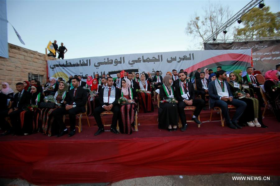 MIDEAST-WEST BANK-REFUGEE CAMP OF AL-FARA'A-MASS WEDDING