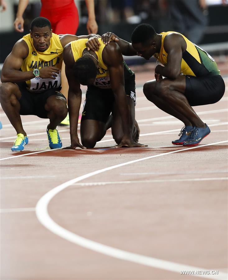 （体育）（46）田径——世锦赛：博尔特因伤未完成男子4X100米接力决赛
