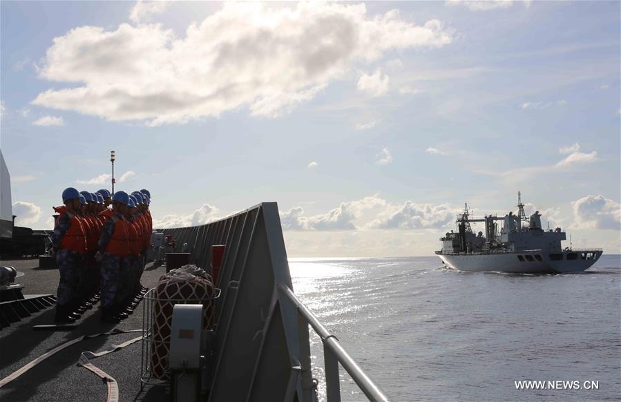 （国际·图文互动）（1）中国海军远航访问编队在印度洋展开实弹演练