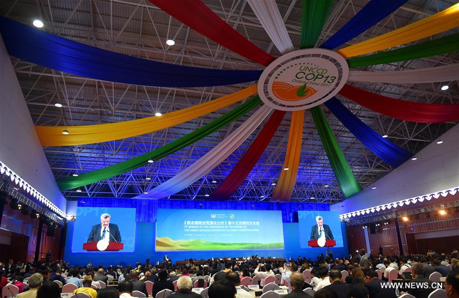 الصورة : افتتاح مؤتمر الأمم المتحدة حول التصحر في منغوليا الداخلية