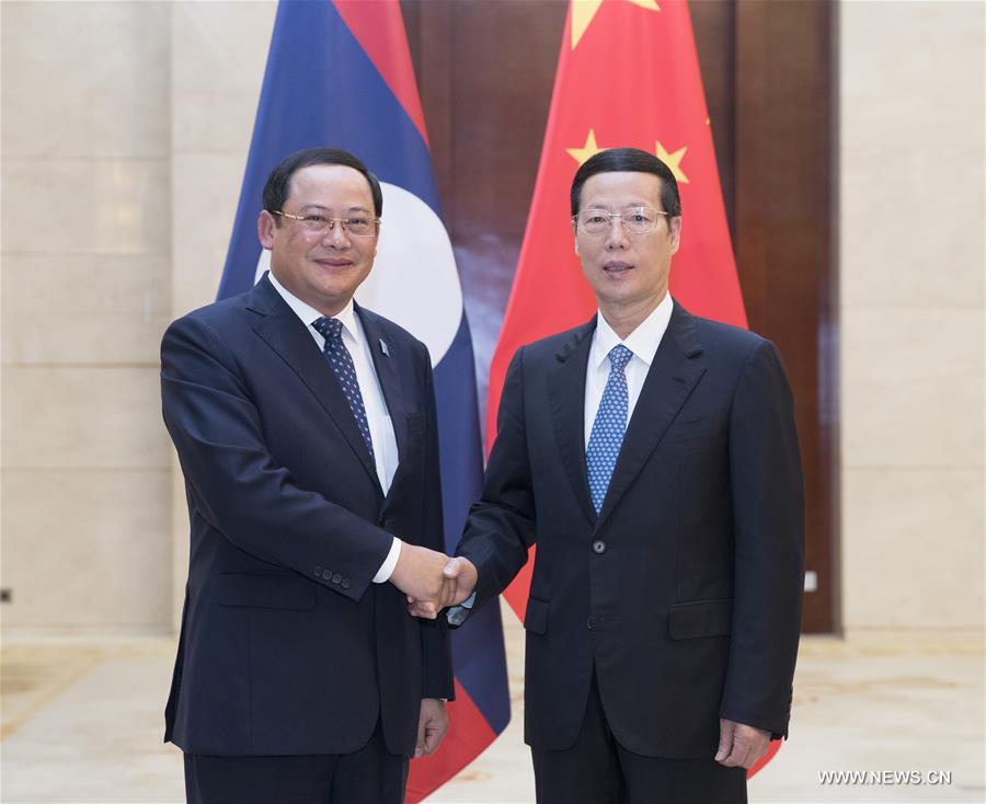 （时政）张高丽会见老挝副总理宋赛