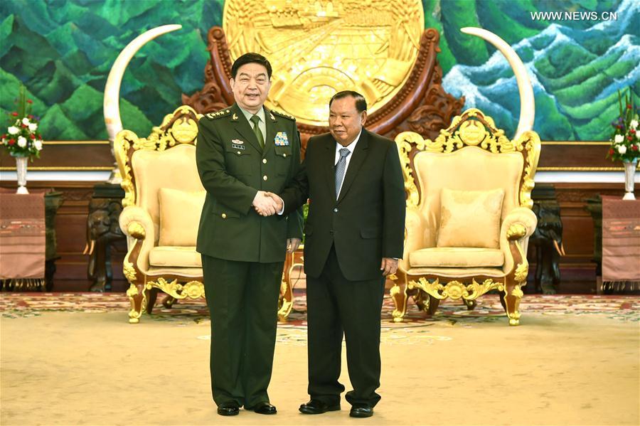（XHDW）老挝人民革命党总书记、国家主席本扬会见常万全
