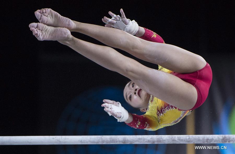 （体育）（4）体操——世锦赛：范忆琳女子高低杠夺冠