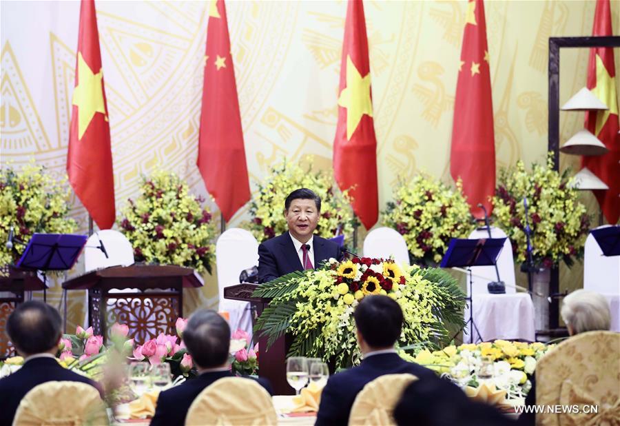 （时政）习近平出席越共中央总书记阮富仲和越南国家主席陈大光共同举行的欢迎宴会