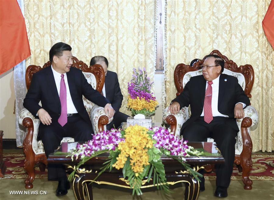 （时政）（2）习近平同老挝人民革命党中央委员会总书记、国家主席本扬举行会谈