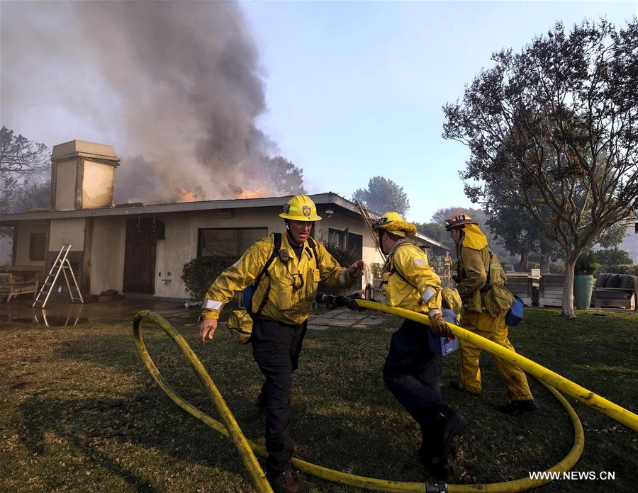 （国际）（6）山火蔓延 洛杉矶县进入紧急状态