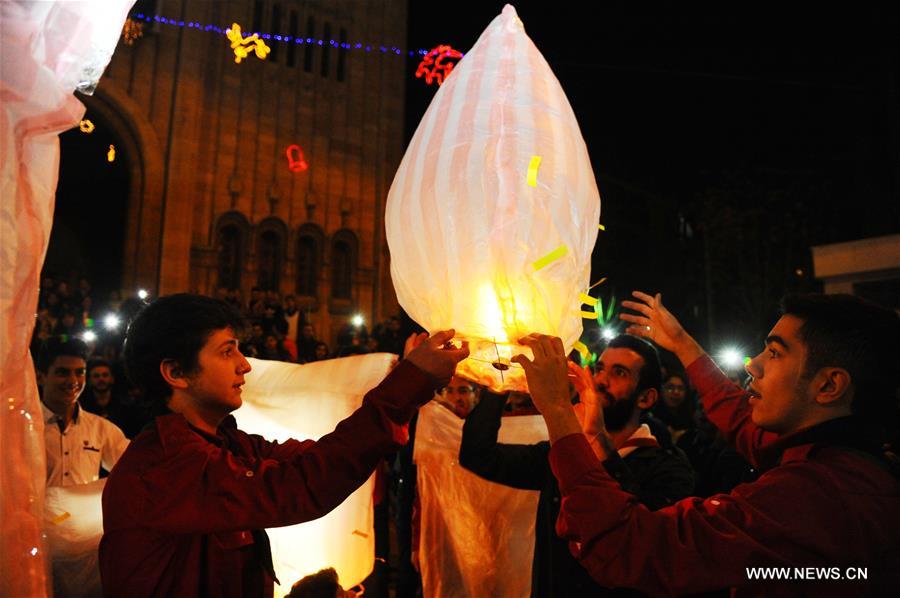 SYRIA-ALEPPO-CHRISTMAS-CELEBRATION