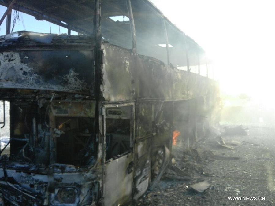 （国际）（3）哈萨克斯坦一公交车起火致50多人死亡
