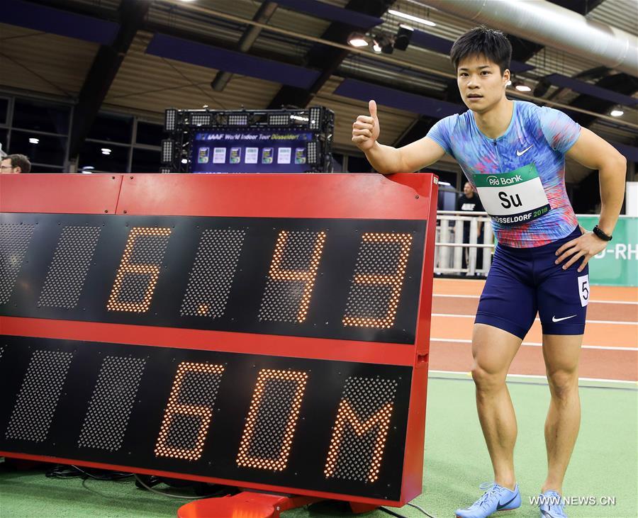 （体育）（3）田径——杜塞尔多夫室内赛：苏炳添夺得男子60米冠军