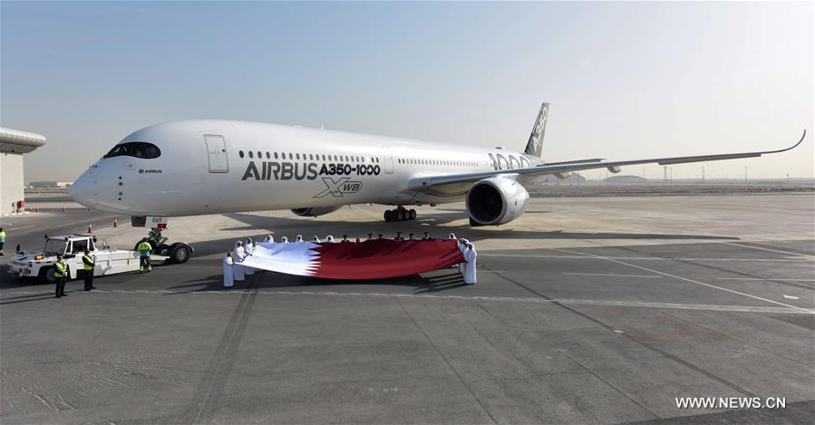 Un A350-1000 fait escale au Qatar durant sa tournée de démonstration