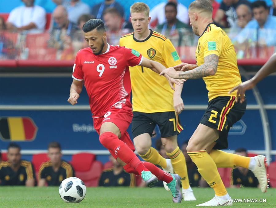 الصورة: مباراة كأس العالم بين بلجيكا وتونس 