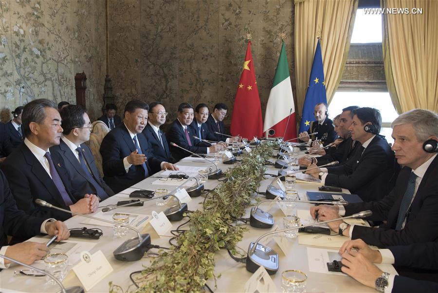 ITALY-ROME-XI JINPING-ITALIAN PM-TALKS