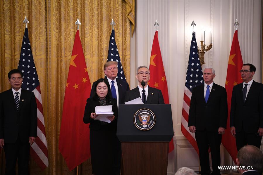 U.S.-WASHINGTON D.C.-CHINA-U.S. PHASE-ONE TRADE DEAL-SIGNING  