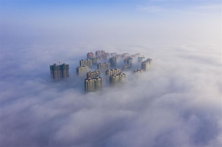  الصورة: الضباب يكسو مدينة شمالي الصين