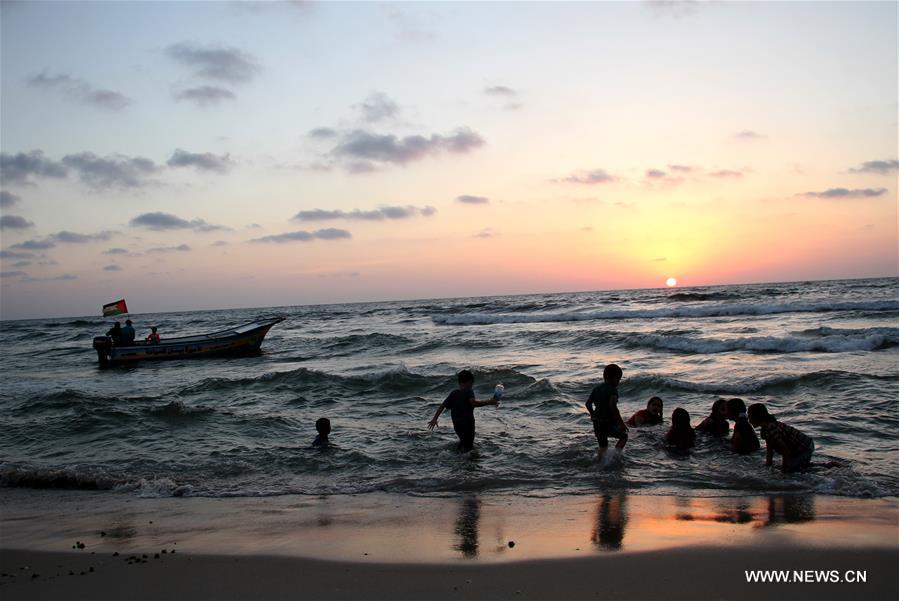 MIDEAST-GAZA CITY-SEASIDE-SUNSET