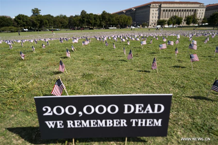 （国际疫情）（1）悼念逝者：美国累计新冠死亡病例超过20万例
