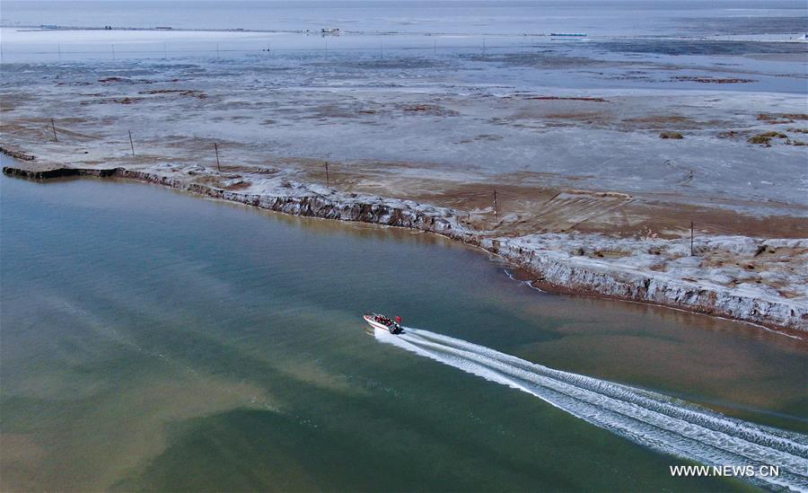 الصورة: بحيرة تشاكا المالحة بشمال غربي الصين تجتذب عددا كبيرا من الزوار