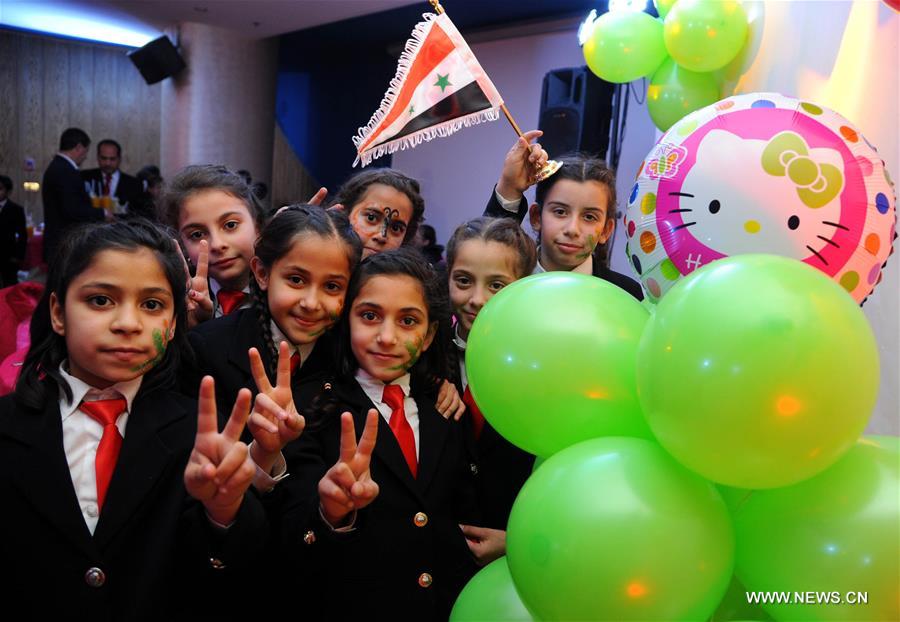 SYRIA-DAMASCUS-CHILDREN-PARTY